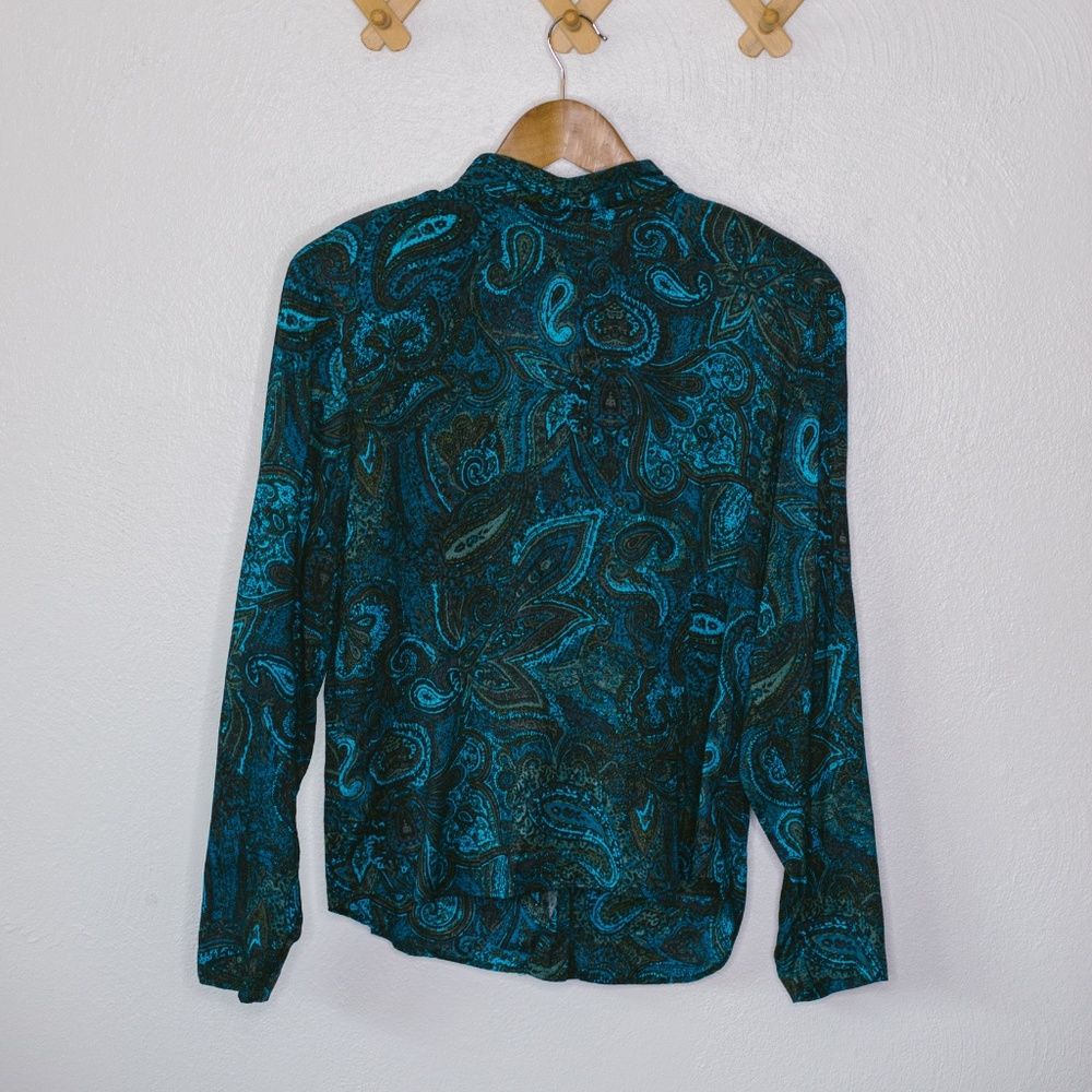 Vintage Blue Paisley Necktie Shirt